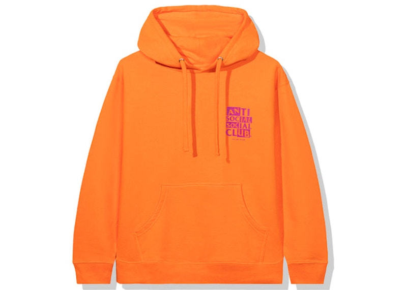 Orange anti social deals social club hoodie