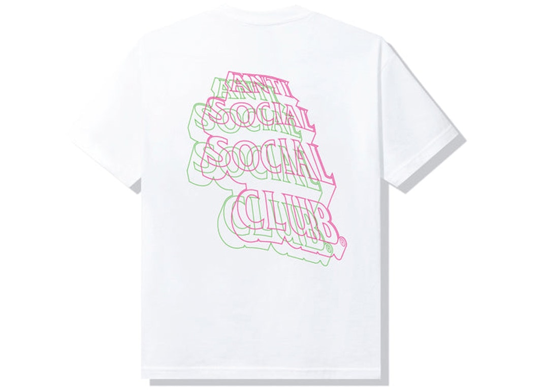 Pre-owned Anti Social Social Club Neon Lights And A Lot Of Rain T-shirt White