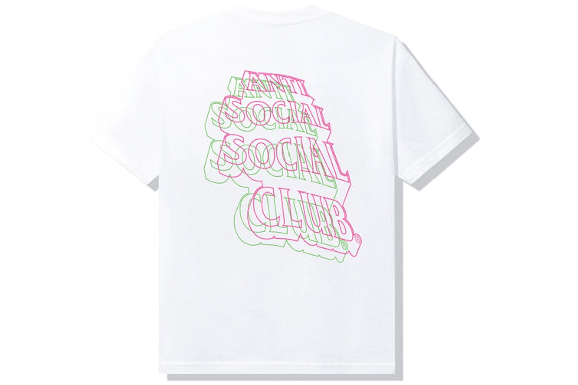 Pre-owned Anti Social Social Club Neon Lights And A Lot Of Rain T-shirt White