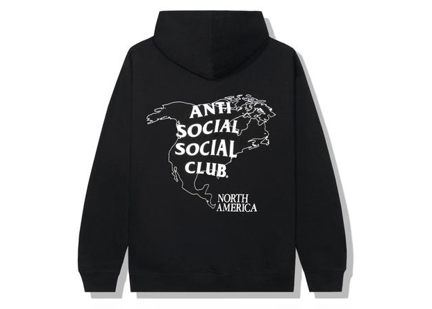 Anti Social Social Club North America Hoodie Black Men's - SS21 - US