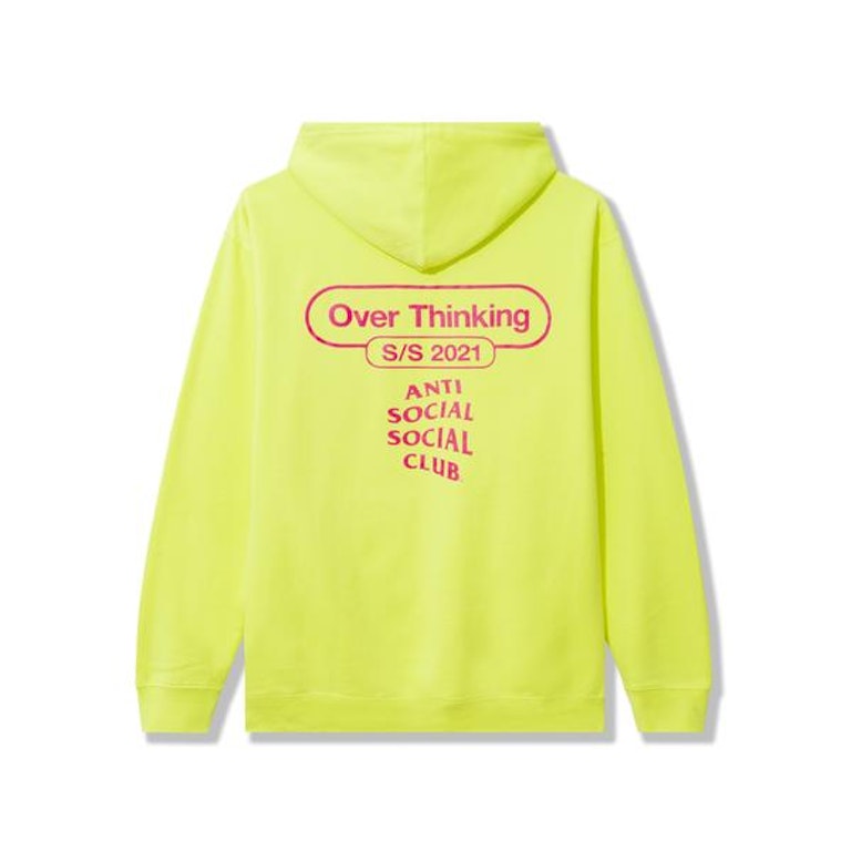 Pre-owned Anti Social Social Club Over Thinking 21 Hoodie Neon Green