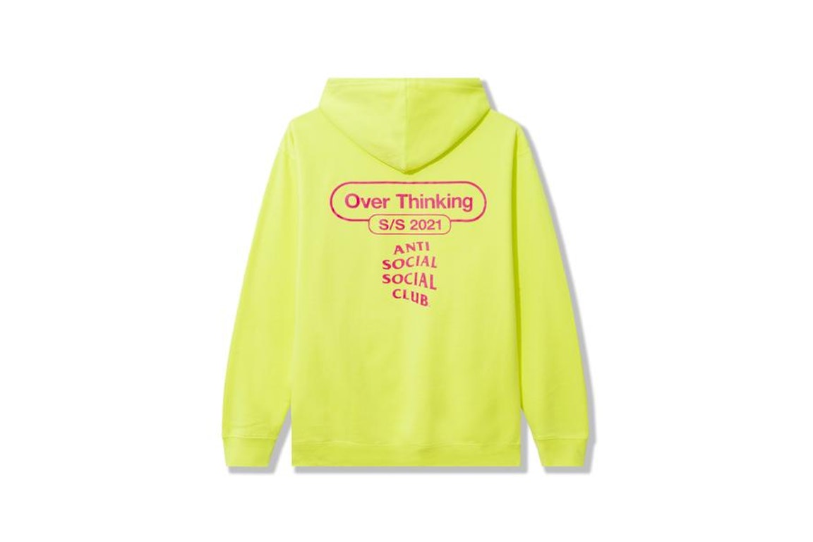 Pre-owned Anti Social Social Club Over Thinking 21 Hoodie Neon Green
