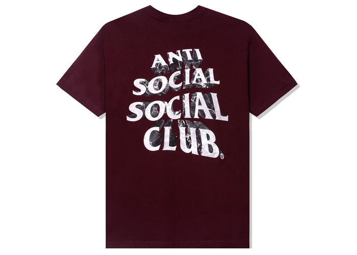 Anti Social Social Club Phaneritic Tee Burgundy Men's - FW22 - US