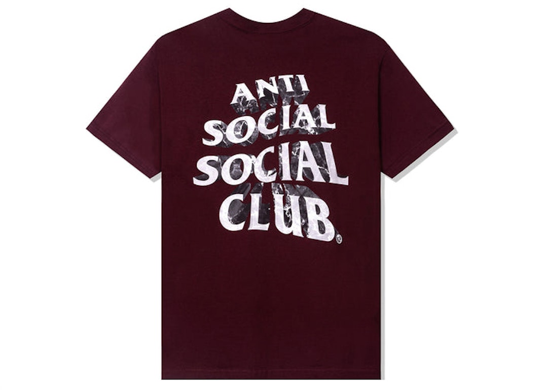 Pre-owned Anti Social Social Club Phaneritic Tee Burgundy
