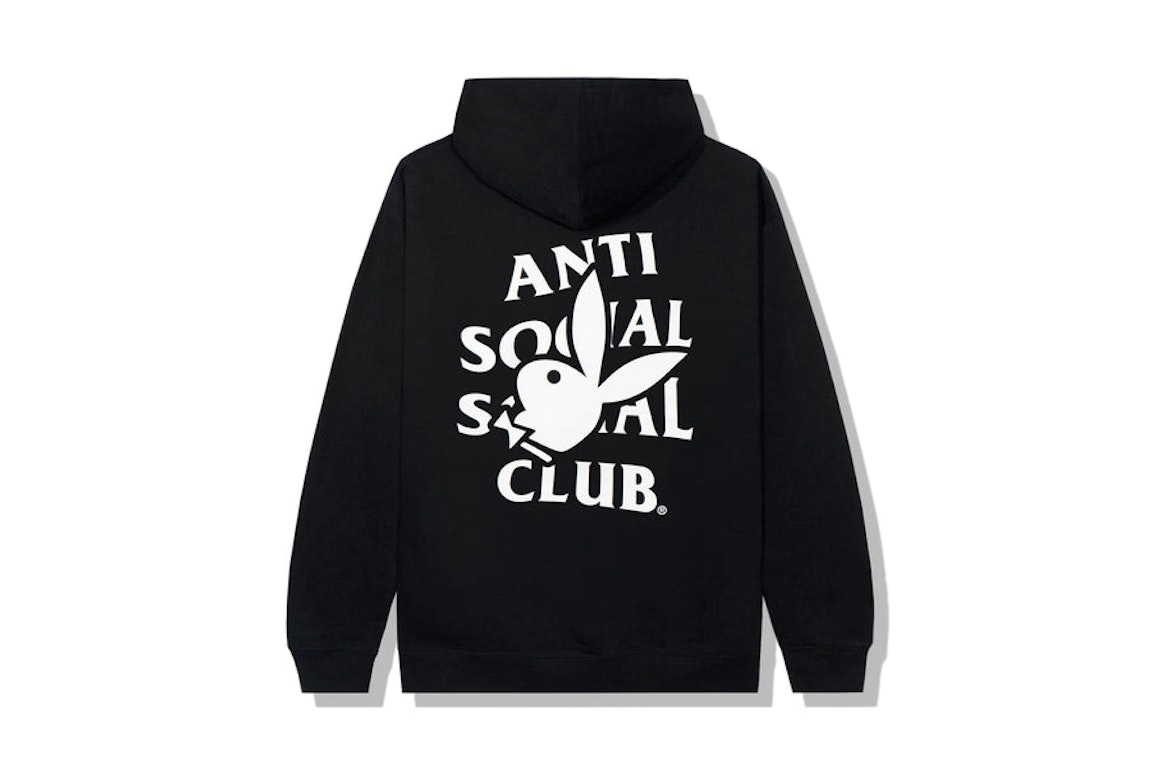 Pre-owned Anti Social Social Club Playboy Bunny Logo Hoodie Black