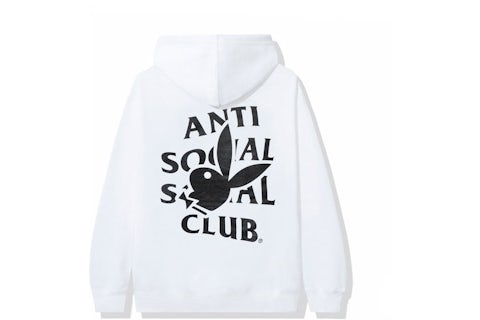 Anti Social Social Club Playboy Bunny Logo Hoodie White Men's
