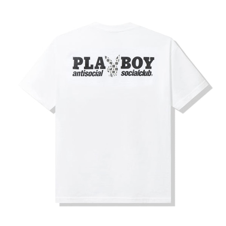 Pre-owned Anti Social Social Club Playboy Checkered T-shirt White