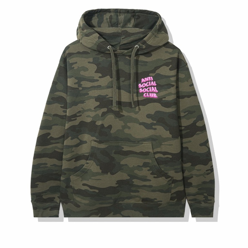 Anti social hotsell club camo hoodie