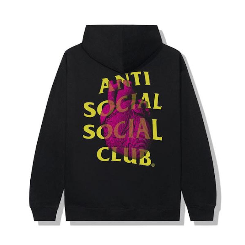 Pre-owned Anti Social Club Men's Pulse Check Hoodie In Black