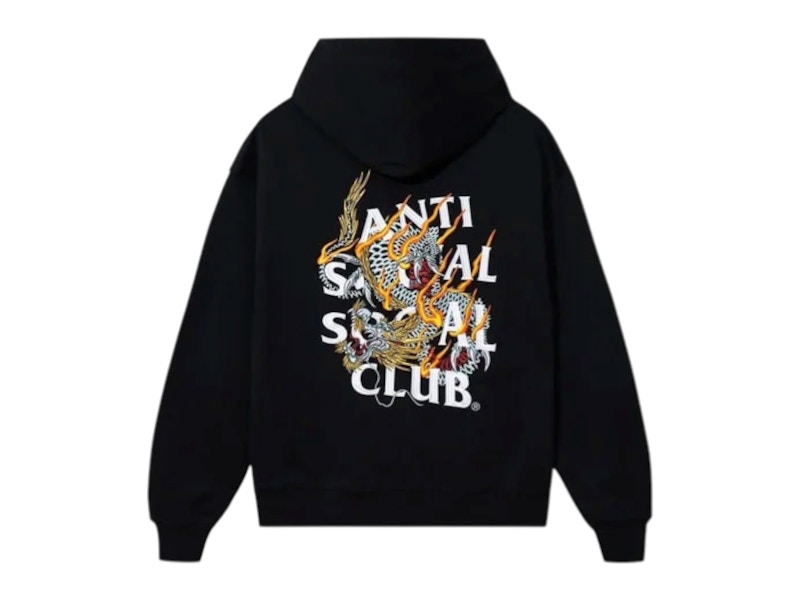 Pre-owned Anti Social Club Men's Quivering Liquids Hoodie In Black