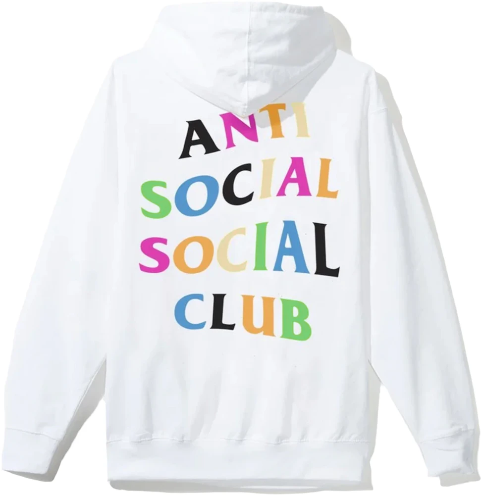 Anti Social Social Club Rainbow Logo Hoodie White Herren - DE