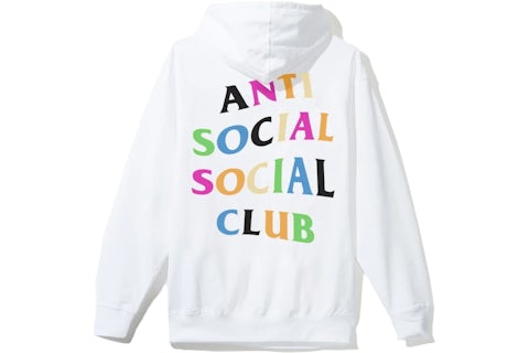 Anti Social Social Club Rainbow Logo Hoodie White Men's US