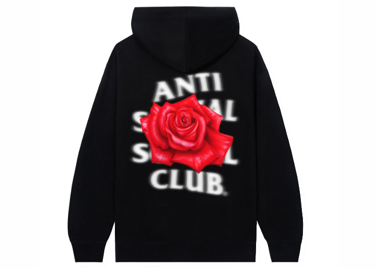 Anti Social Social Club Roses Are Red Hoodie Black