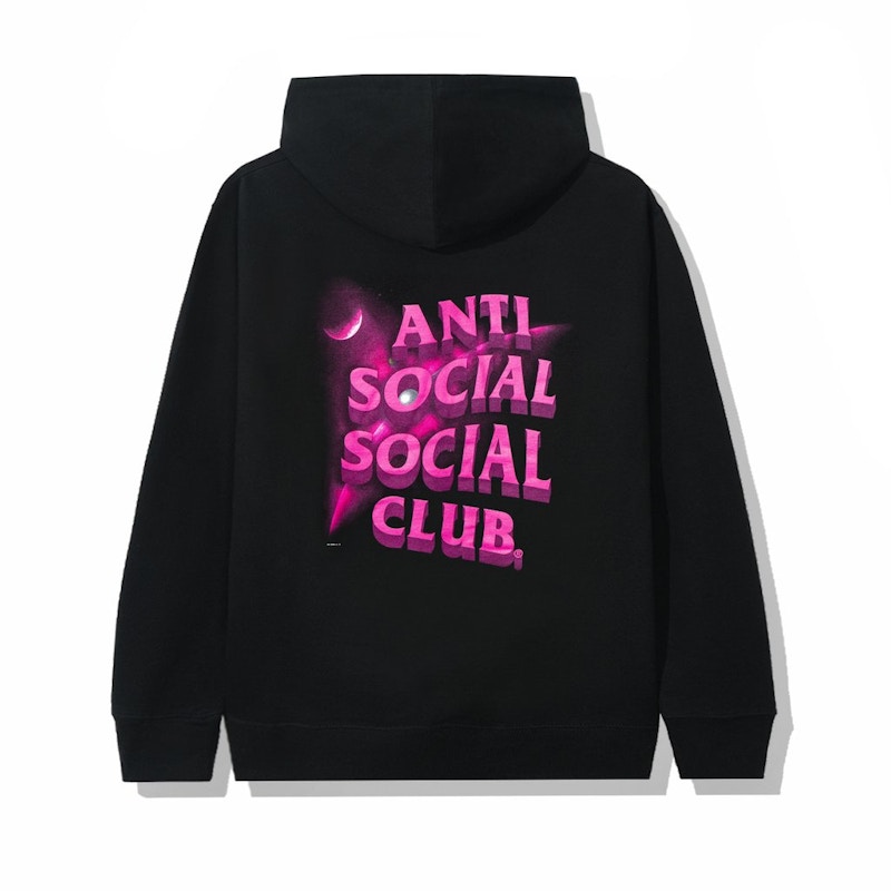 Anti social social club black and red outlet hoodie