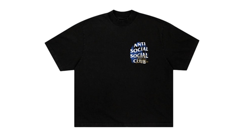 Pre-owned Anti Social Club Men's Sadboyz El Azul Tee Shirt In Black