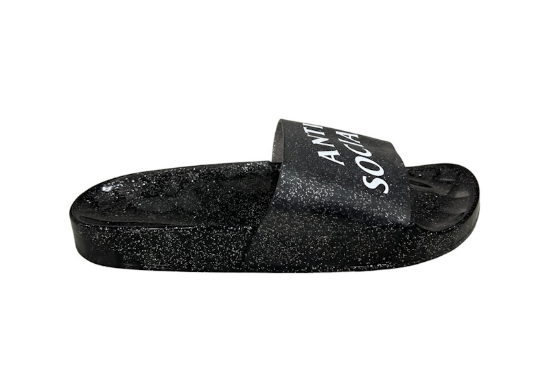 Pre-owned Anti Social Club Men's  Slide Everything Glitters At The Beginning Sneakers In Black