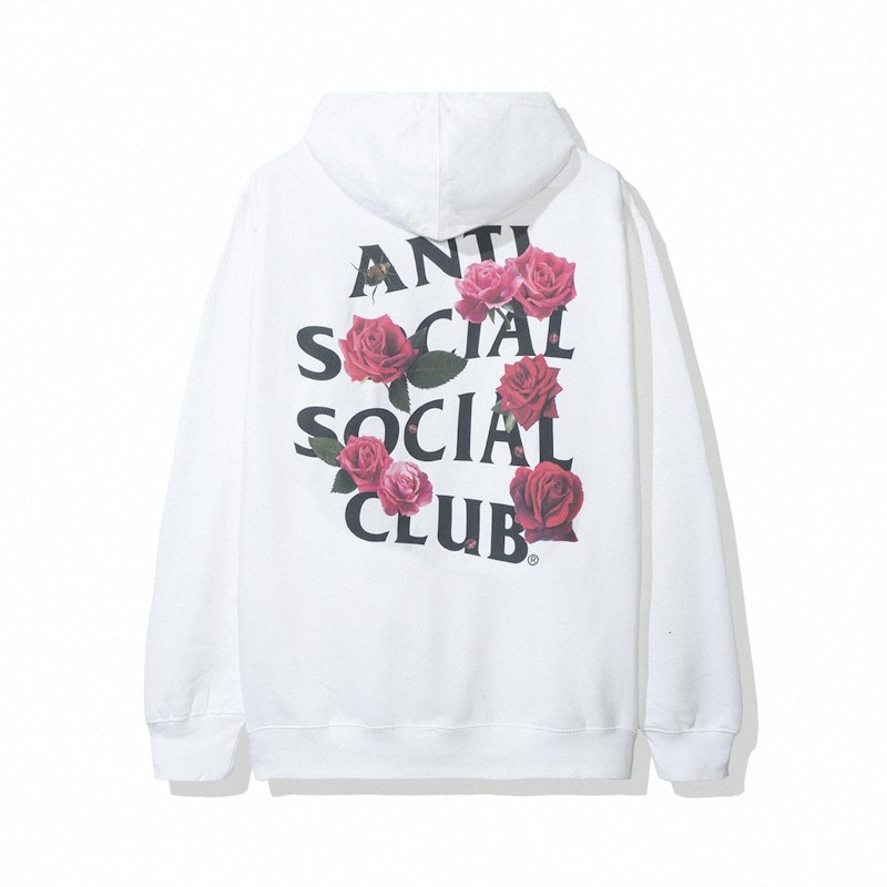 Anti social social club hoodie hot sale with flowers