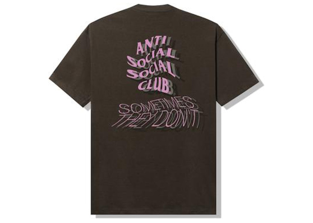 Pre-owned Anti Social Social Club Sometimes They Don't Tee Brown
