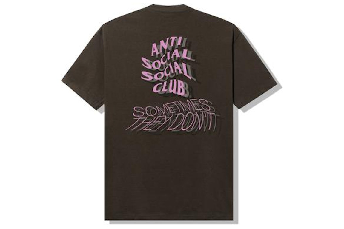 Pre-owned Anti Social Social Club Sometimes They Don't Tee Brown