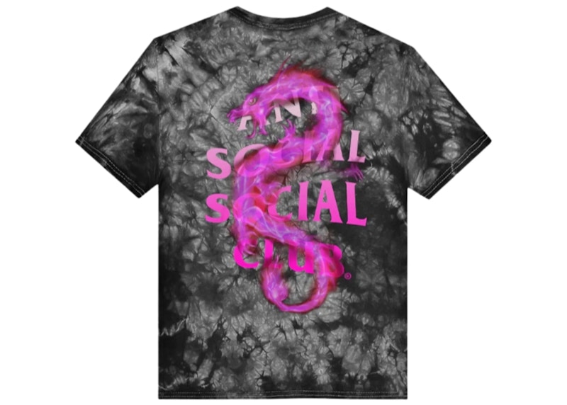 Pre-owned Anti Social Club Men's Summer In Minsk T-shirt In Black Tie Dye