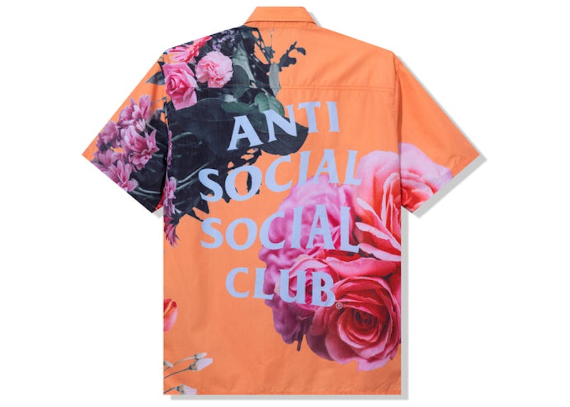 Anti Social Social Club Summers Over Button Up Orange Men's - SS22