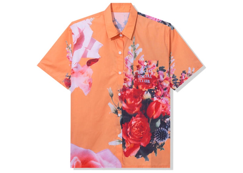 Anti Social Social Club Summers Over Button Up Orange Men's - SS22