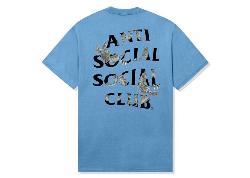 Pre-owned Anti Social Club Men's Tatz Tee Shirt In Blue