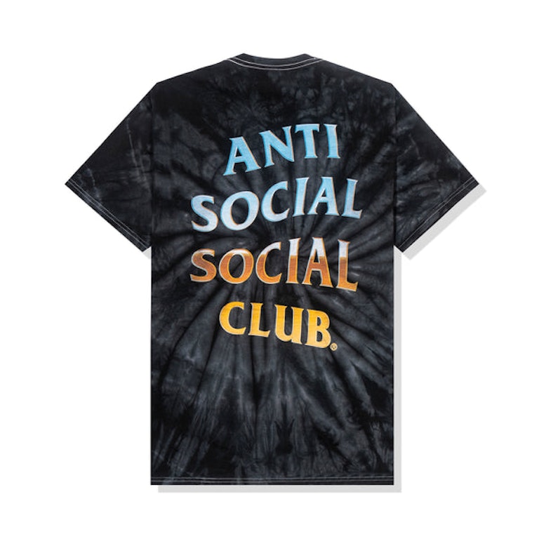 Pre-owned Anti Social Social Club Thermal Internal T-shirt Black Tie Dye
