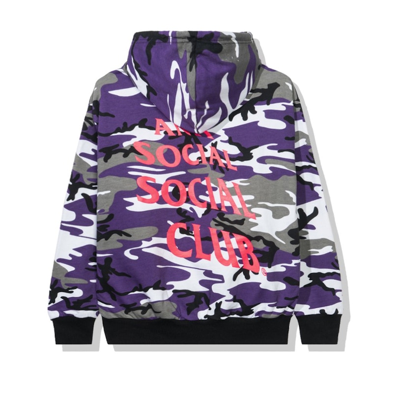 Anti Social Social Club True Colors Purple Hoodie Camo Men's