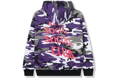Anti Social Social Club True Colors Purple Hoodie Camo Men's