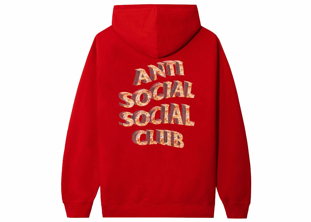 Pre-owned Anti Social Social Club White Picket Fence Hoodie Red