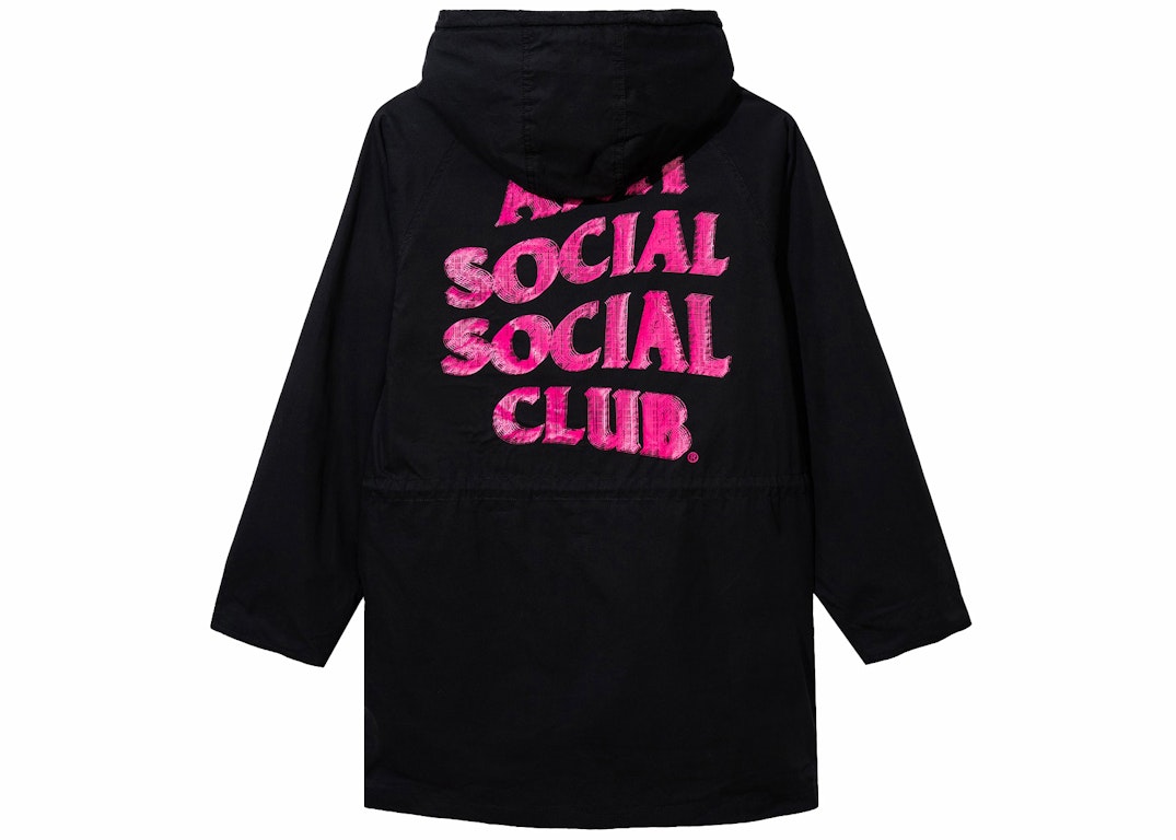 Pre-owned Anti Social Social Club X Alpha M65 Hooded Field Jacket Black