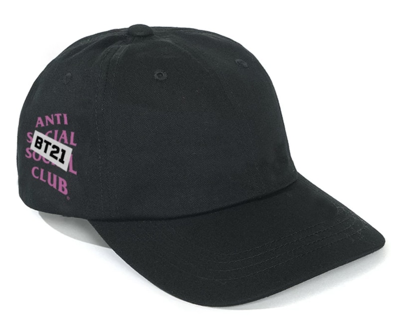 Pre-owned Anti Social Club X Bt21 Snapped Cap (fw19) In Black