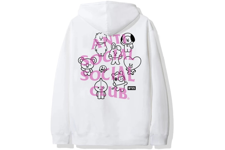 Anti Social Social Club x BT21 Traceable Hoodie FW19 White