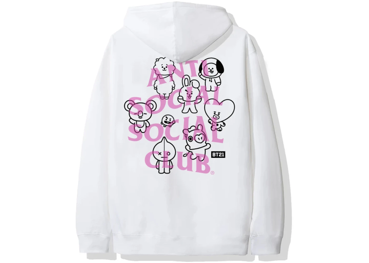 Anti Social Social Club x BT21 Traceable Hoodie FW19 White Men s