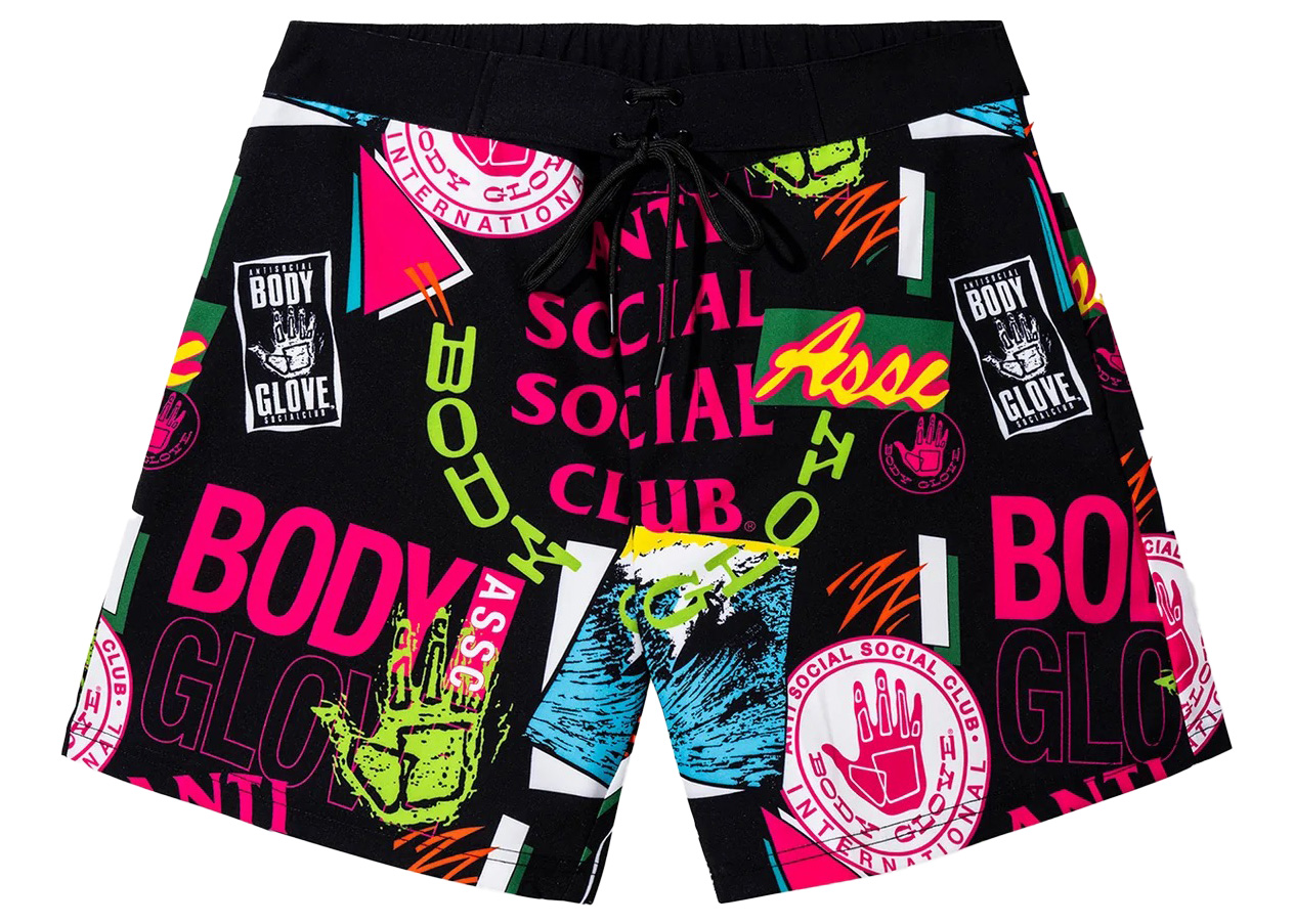 Anti Social Social Club x Body Glove Grubbing Board Shorts Black