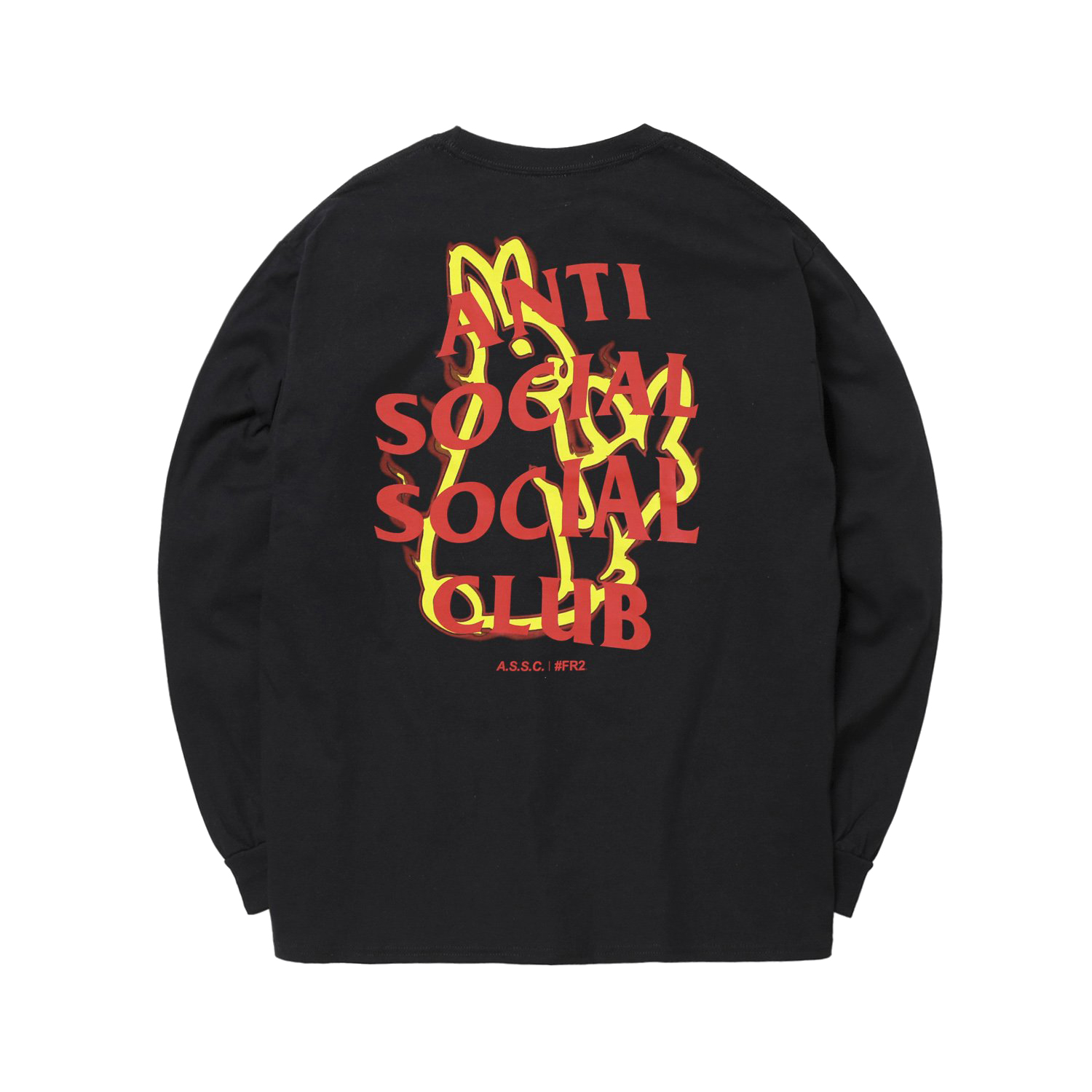 Anti Social Social Club x FR2 Fire Pattern L/S Tee Black Men's