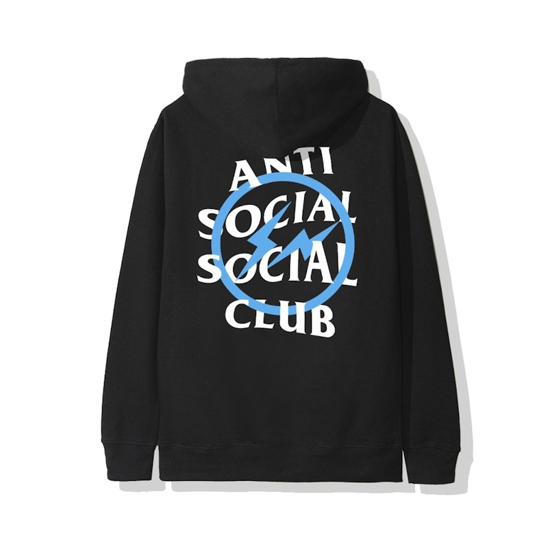 Anti Social Social Club x Fragment Blue Bolt Hoodie (FW19) Black