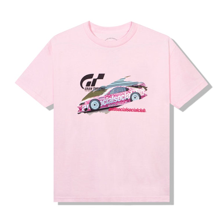 Pre-owned Anti Social Social Club X Gran Turismo Gt500 T-shirt Pink