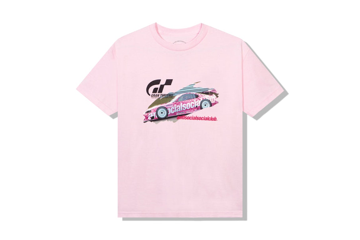 Pre-owned Anti Social Social Club X Gran Turismo Gt500 T-shirt Pink