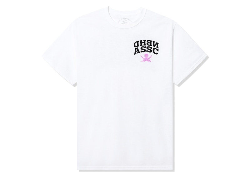 Pre-owned Anti Social Club Men's X Neighborhood Reverse Tee Shirt In White
