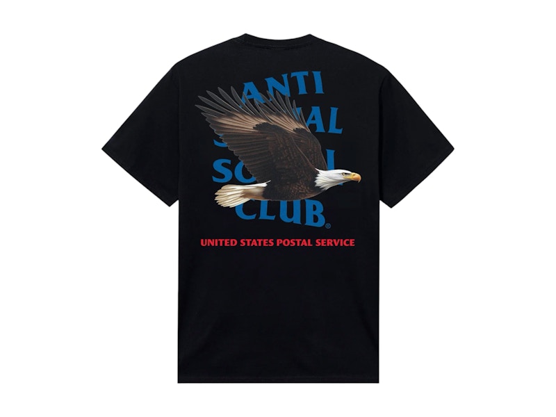 Pre-owned Anti Social Club Men's  X Usps Priority Tee Shirt In Black