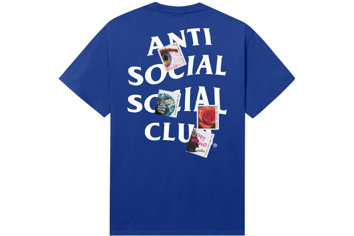 Anti Social Social Club x USPS Stamps Tee Deep Marine Men's - FW24 - US