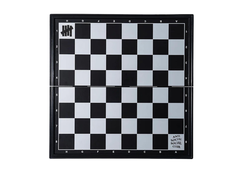 Pre-owned Anti Social Club Men's X Undefeated Travel Magnetic Chess Set In Black