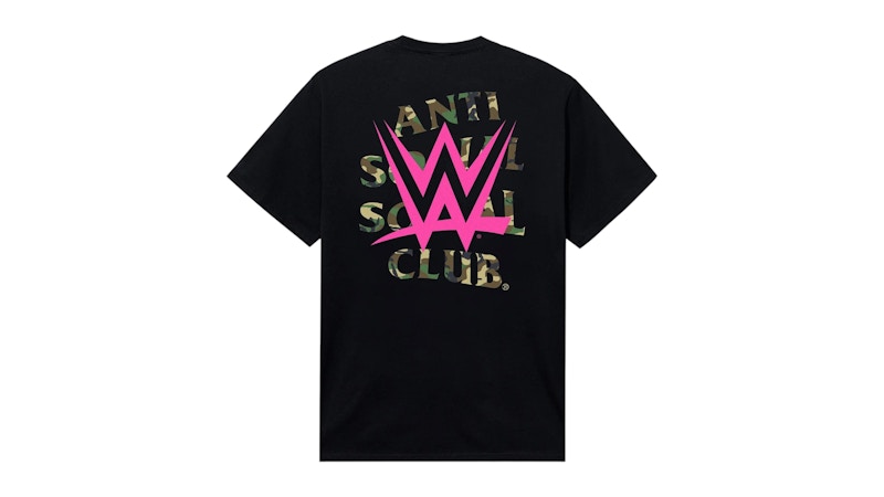 Pre-owned Anti Social Club Men's X Wwe Lockout Tee Shirt In Black