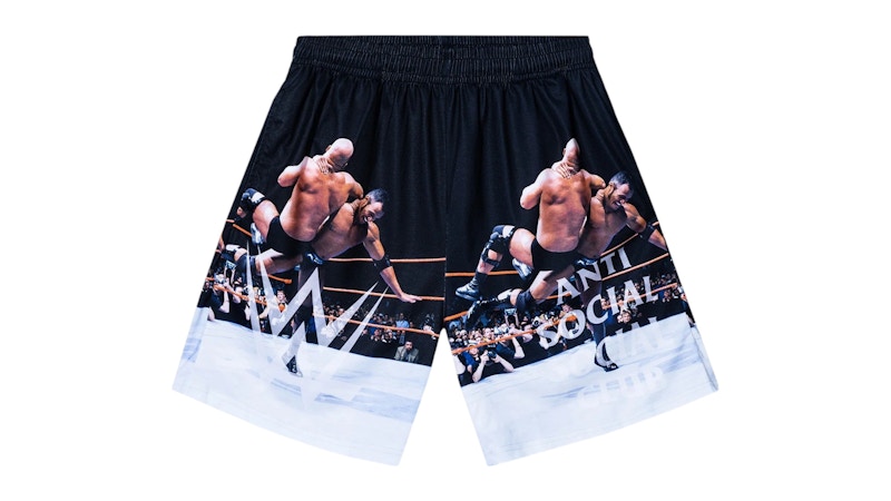 Pre-owned Anti Social Club Men's X Wwe The Rock Shorts In Multi