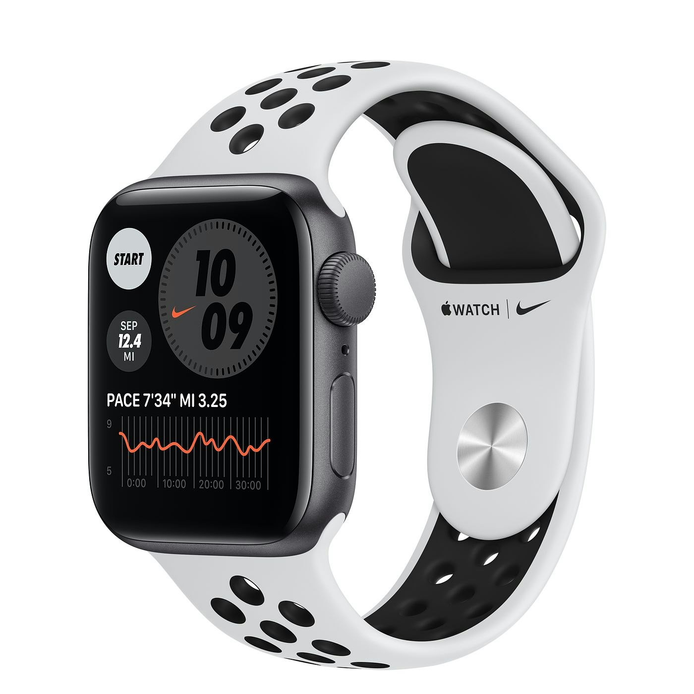 Apple Watch Nike SE GPS 40mm Space Gray Aluminum with Pure Platinum Black  Sport Band A2351 - 40mm in Aluminum