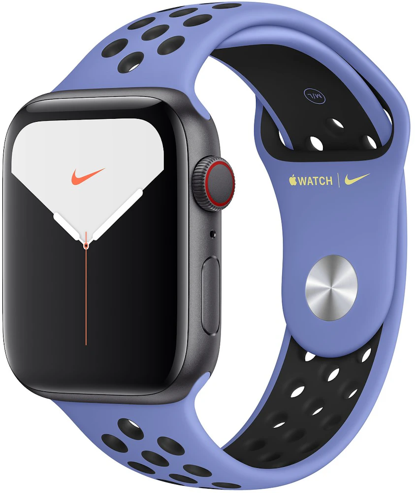 Melting Ørken bølge Apple Watch Nike Series 5 GPS + Cellular 44mm Space Gray Aluminum with  Royal Pulse Black Band A2095 - 44mm in Aluminum - US
