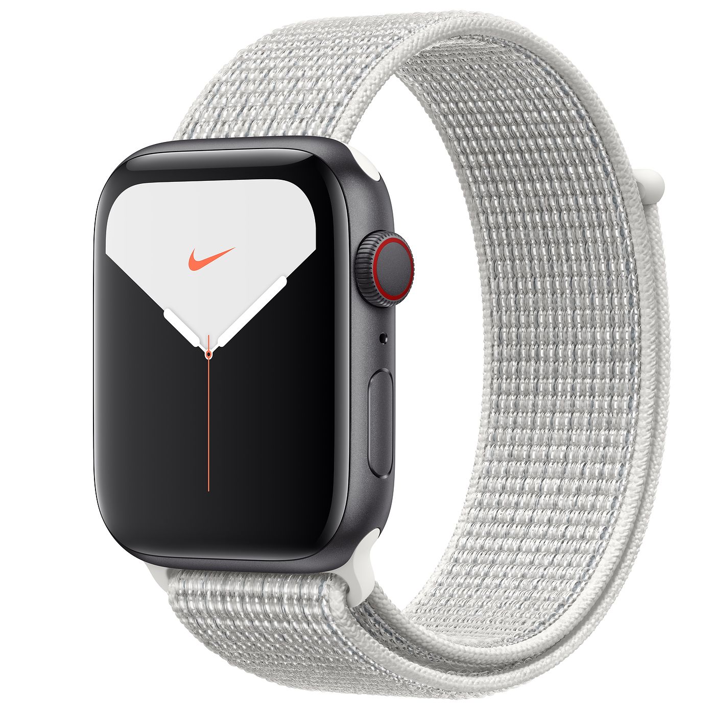 Apple Watch Nike Series 5 GPS + Cellular 44mm Space Gray Aluminum with  Summit White Loop A2095 44mm in Aluminum - US