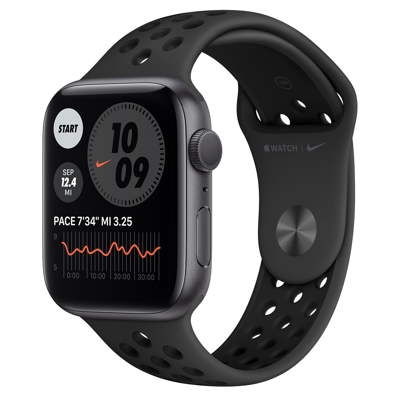 Apple Watch Series 5 GPS 44mm Space Gray Aluminum with Black Sport 